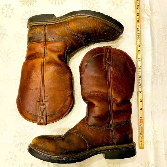 Barbed Wire Western Work Boots Slip Oil Resistant Square toe Men’s 10         WG - Picture 2 of 9